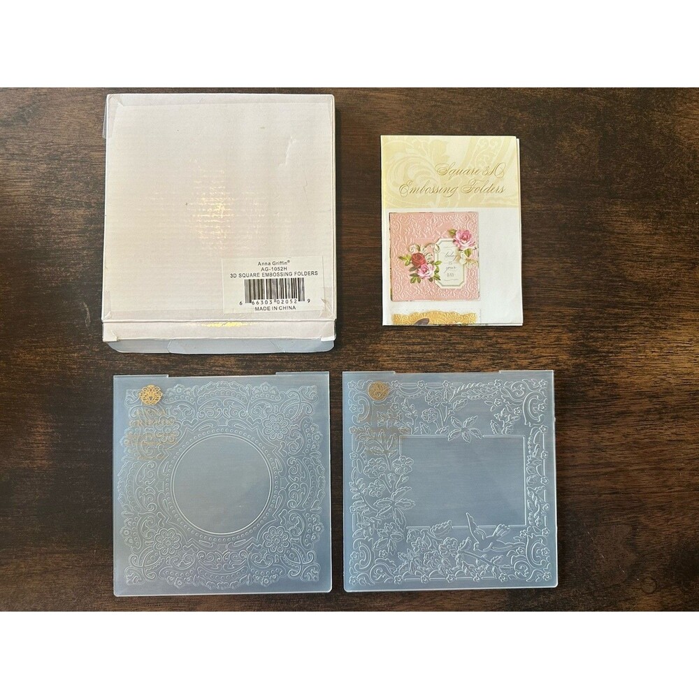 Anna Griffin 3D Square Embossing Dies Set AG1052 Birds & Branches/Layered Lace